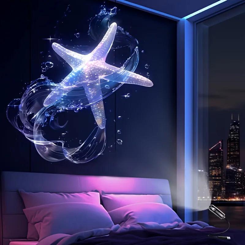 Ocean Jellyfish Whale Butterfly LED Projector Night Light USB