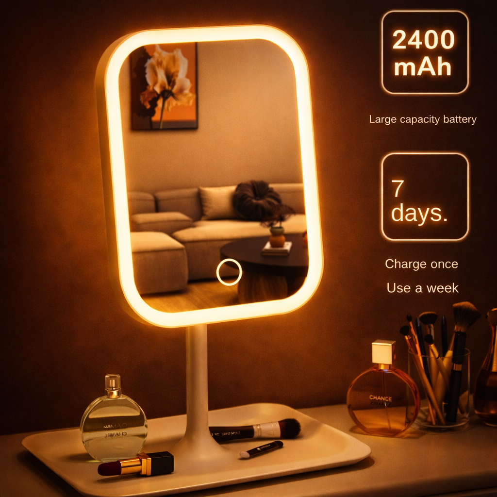 LED Intelligent Makeup Mirror Vanity Dressing Table Portable