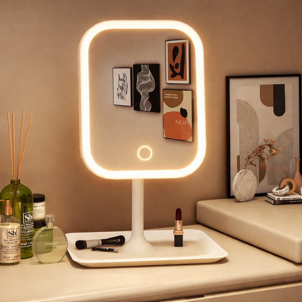 LED Intelligent Makeup Mirror Vanity Dressing Table Portable