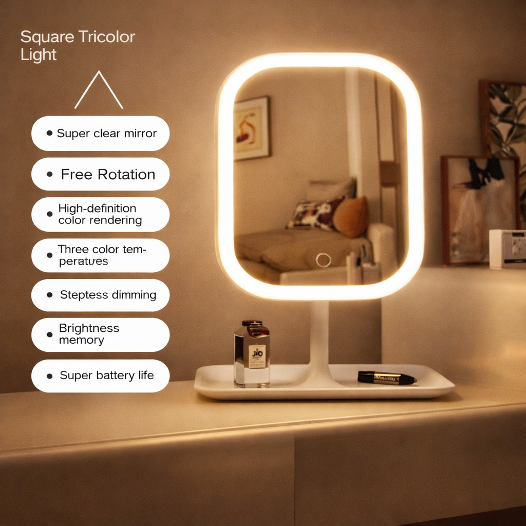 LED Intelligent Makeup Mirror Vanity Dressing Table Portable