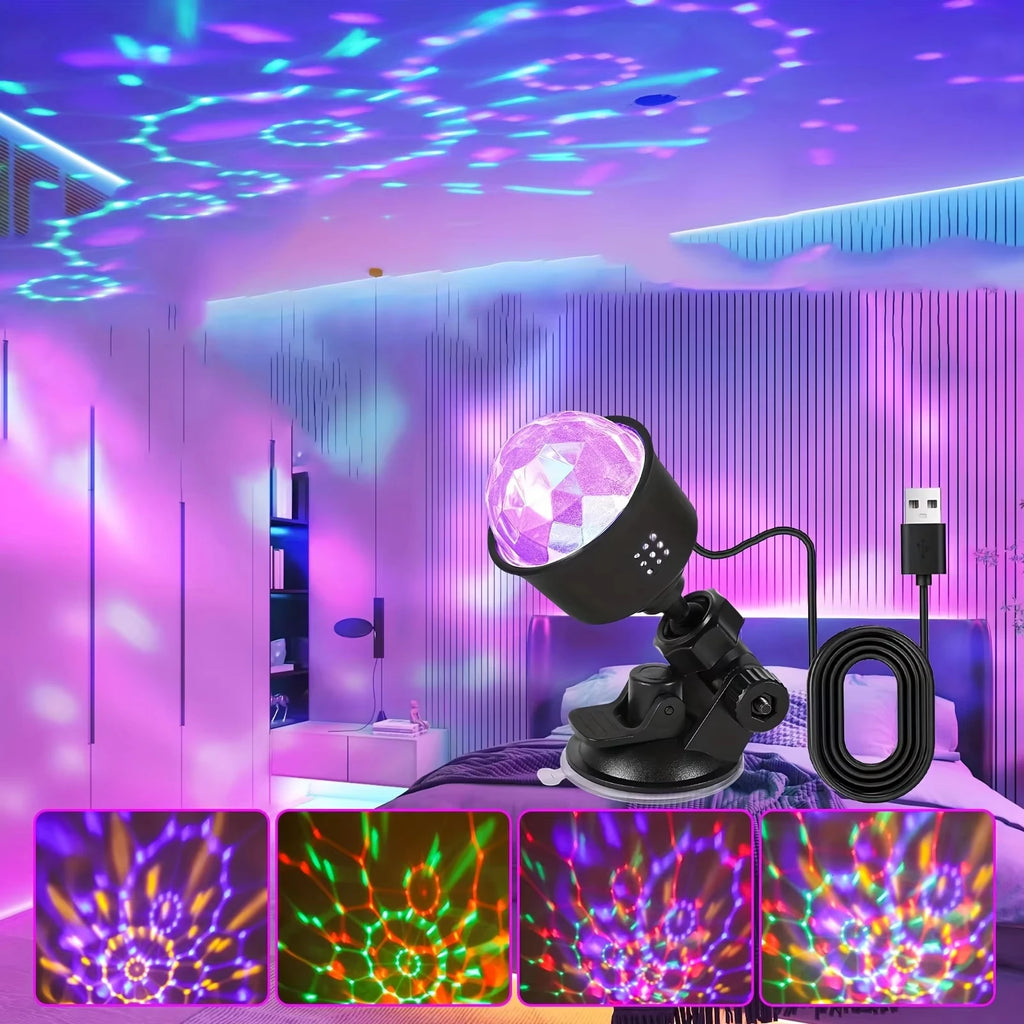 7 Color Strobe Disco Ball Light Sound Activated Remote Control Party Lamp