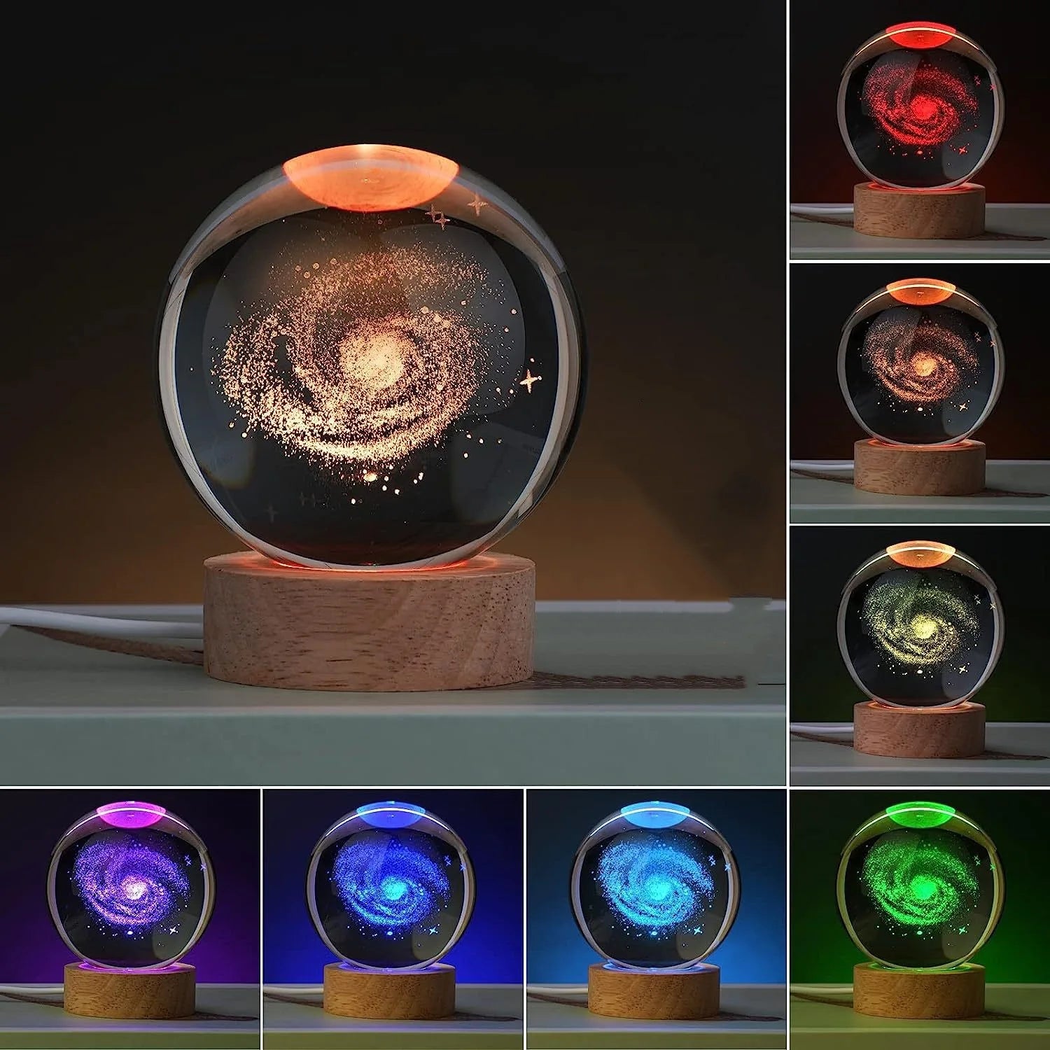 Crystal Ball LED Table Lamp Rechargeable
