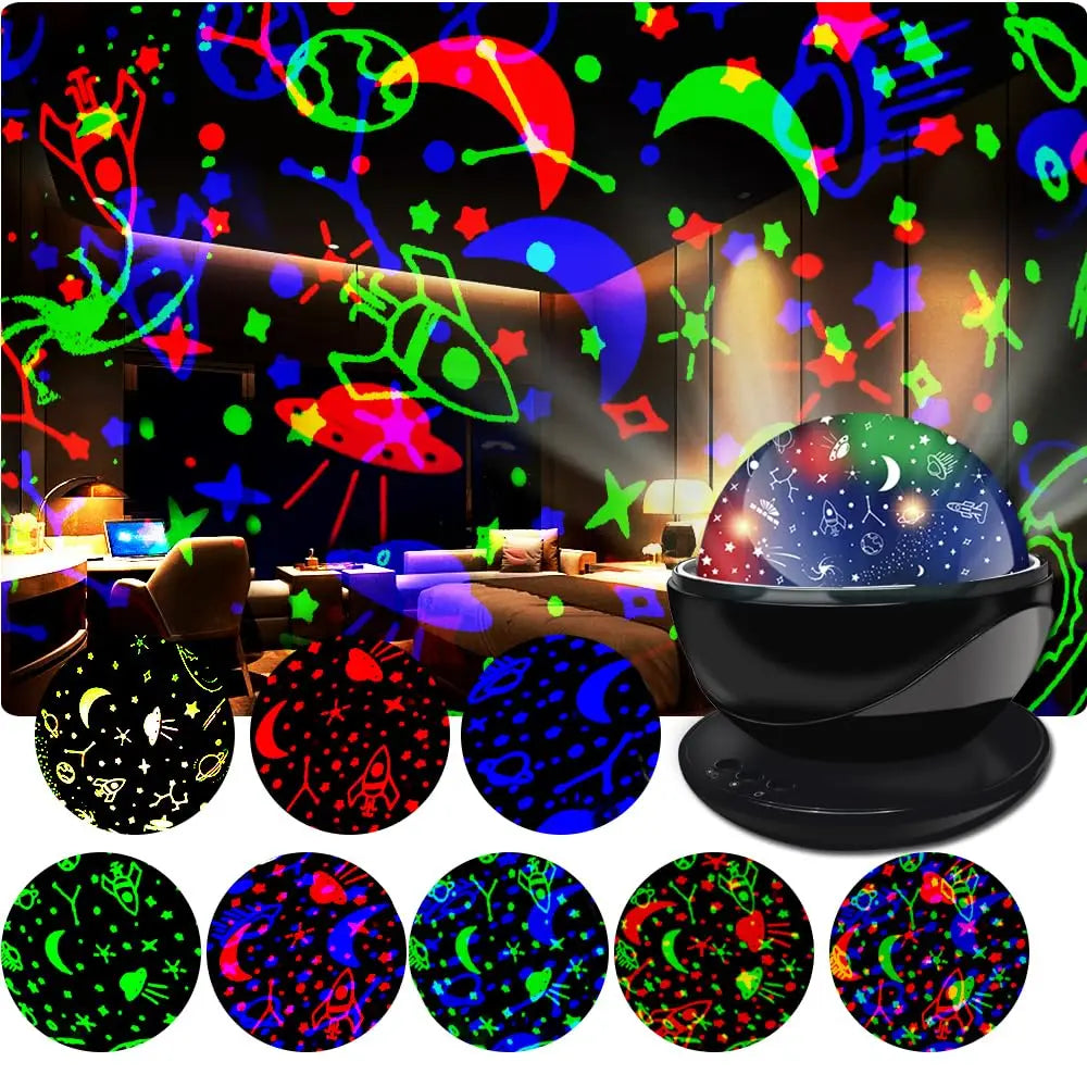 Kids Dinosaur Galaxy Projector Night Light Rotating Room Decor