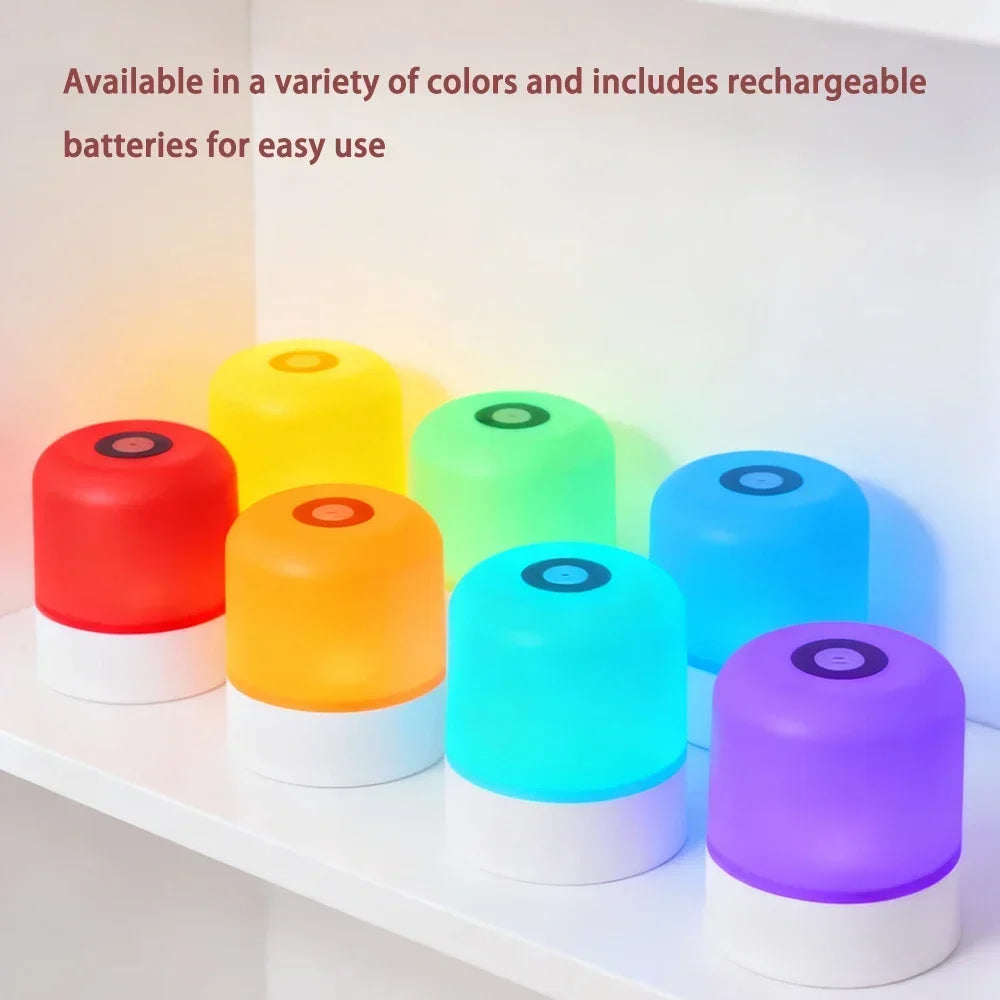 LED Dimmable Touch Night Light RGB Bedside Lamp