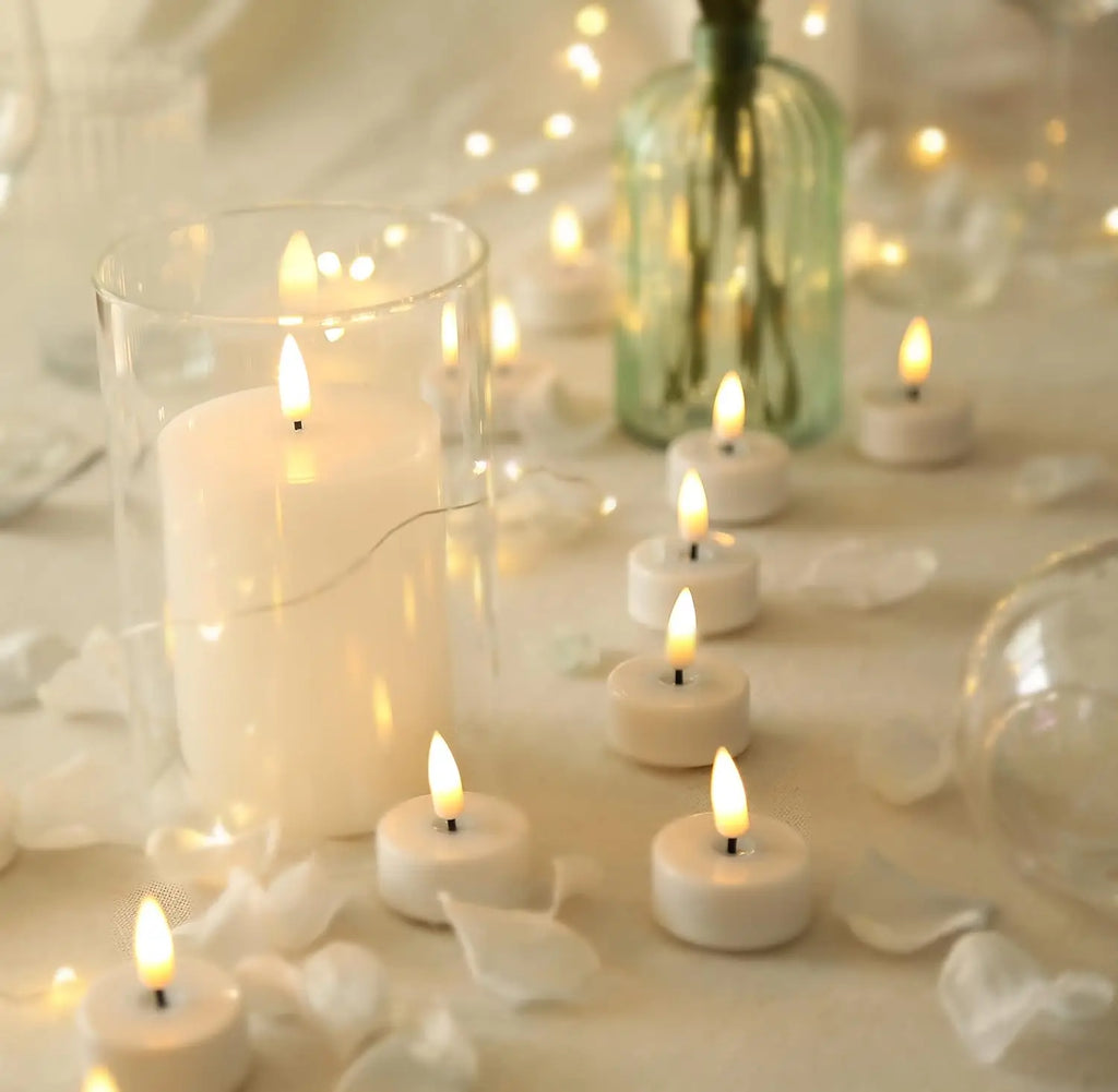 Flickering Flameless LED Tea Light Candles Battery Powered