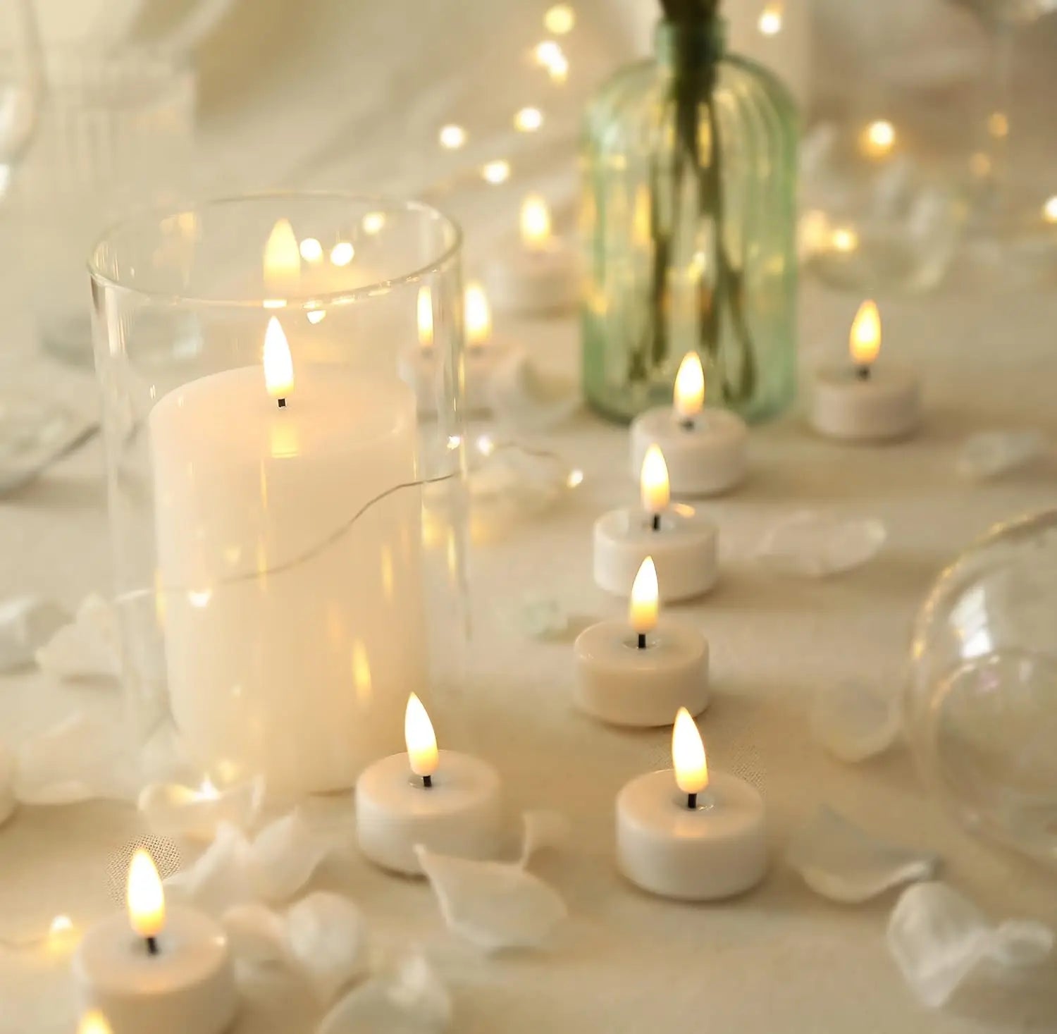 Flickering Flameless LED Tea Light Candles Battery Powered