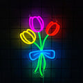 LED Neon Sign Flower Wall Light Home Bedroom Decor Gift