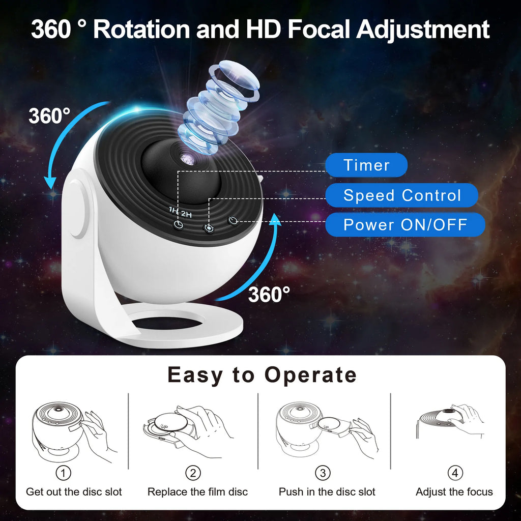 13-in-1 Galaxy Ultra Star Projector 360 Degree HD Night Light