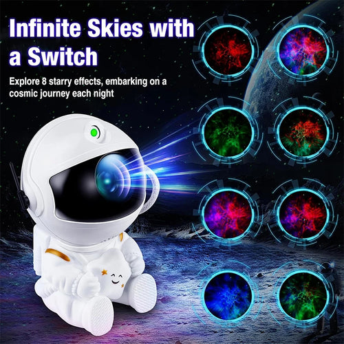 Astronaut Galaxy Star Projector Night Light Kids Bedroom Space Decor