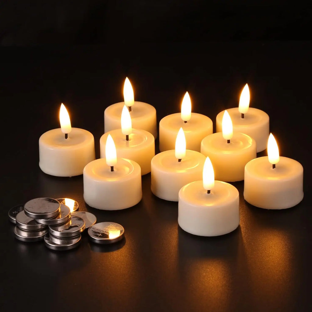 Flickering Flameless LED Tea Light Candles Battery Powered