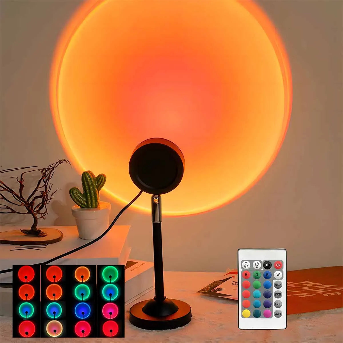 Sunset Projection Lamp 16 Color RGB Ambient Night Light Bedroom Photography