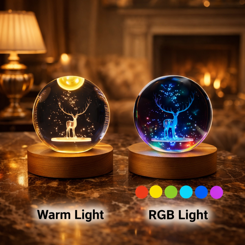 Crystal Ball LED Table Lamp Rechargeable