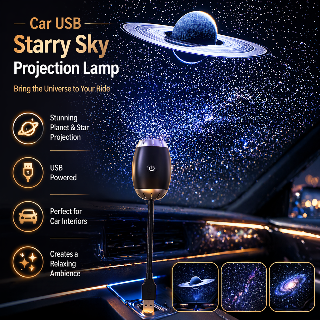 Car Roof & Bedroom Galaxy Projector LED Starry Sky Saturn Night Light