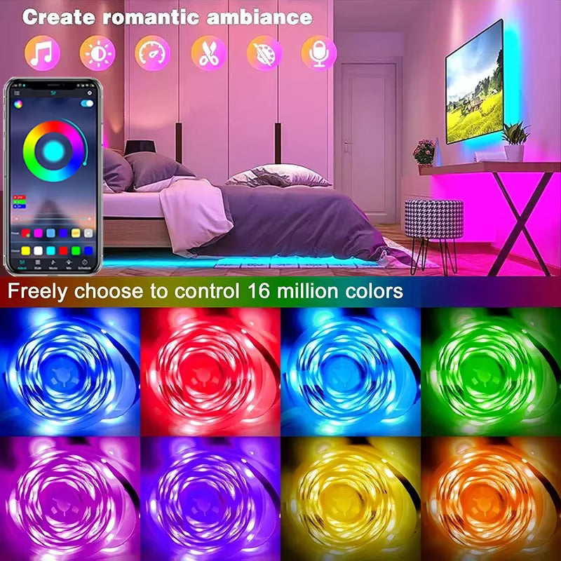 RGB LED Strip Lights 5M with Remote Control