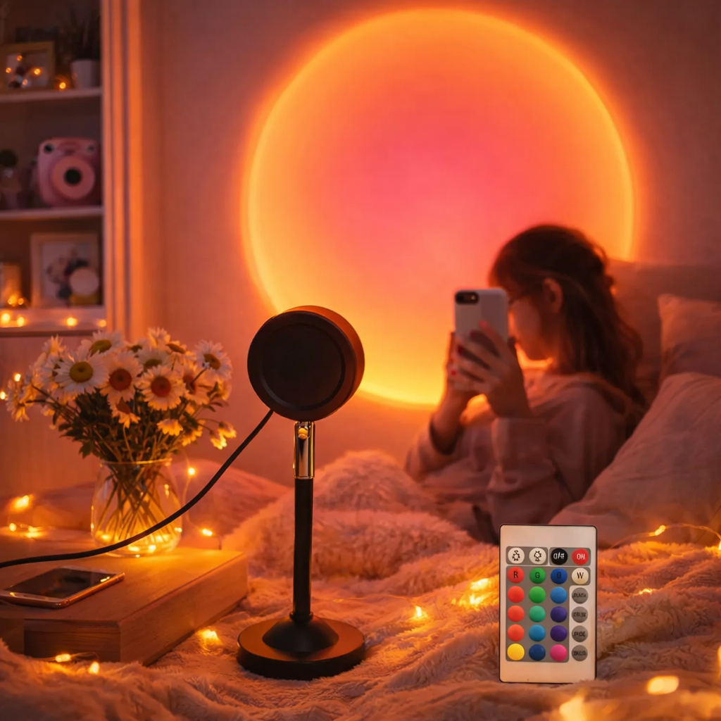 Sunset Projection Lamp 16 Color RGB Ambient Night Light Bedroom Photography