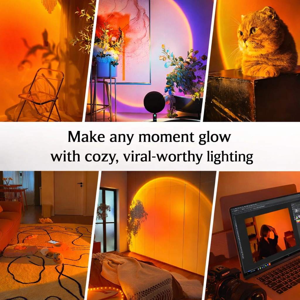 Sunset Projection Lamp 16 Color RGB Ambient Night Light Bedroom Photography